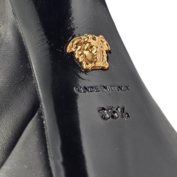 Versace Platform Boots - Nappa Leather - Black - Size 35.5 $2300 - Picture 6 of 7